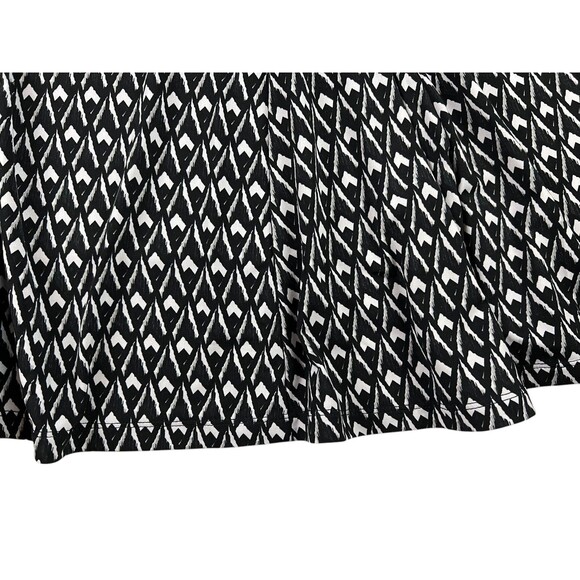 Blair Black Print A-Line Flared Jersey Knit Midi Skirt PS Packable Office Work - Picture 3 of 6